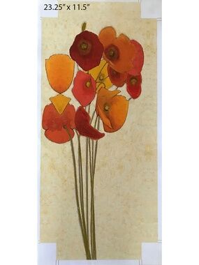 Textured Poppies Lithograph Canvas Print